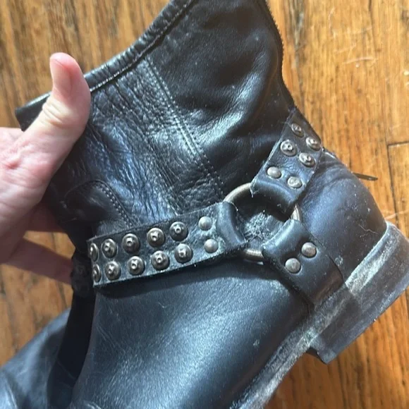 Frye Black Leather Ankle Boots - Picture 2 of 6
